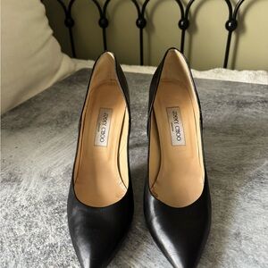 Jimmy Choo Black Leather Heels